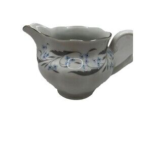 Vintage Favolina Creamer Milk Pitcher Made In Poland Harmony Blue Flora